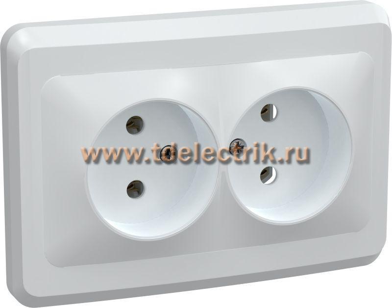 Фотография №1, VEGA Розетка 2-мест. без з/к/ш 10А РС12-2-ВБ бел. IEK