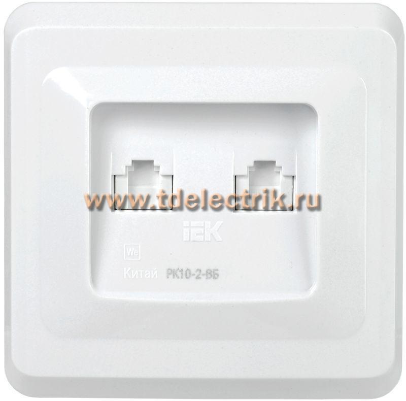 Фотография №1, VEGA Розетка 2-мест. комп. RJ45 кат.5е РК10-2-ВБ бел. IEK