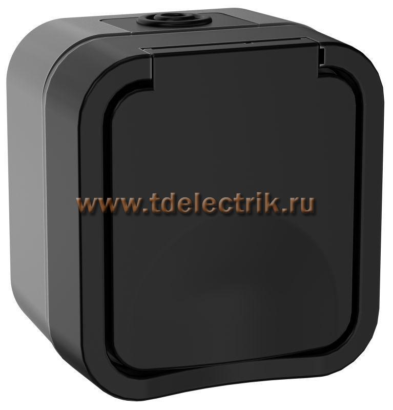 Фотография №1, TORS Розетка 1-я с з/к кр. 16А IP55 TS120 графит IEK