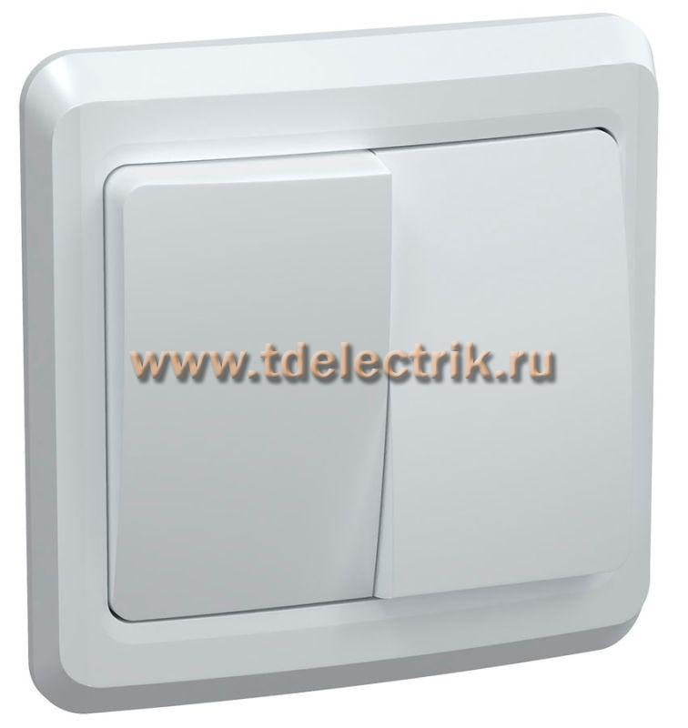 Фотография №1, VEGA Выключатель 2-кл. 10А ВС10-2-0-ВБ бел. IEK