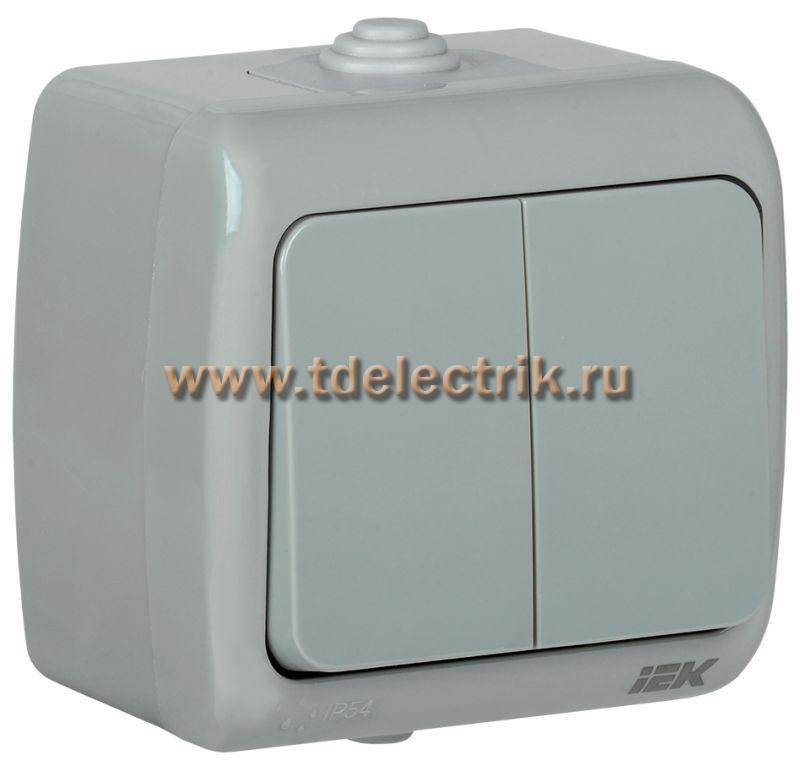 Фотография №1, AQUATIC Выключатель 2 кл. о/у 10А IP54 ВС-20-2-0-А IEK
