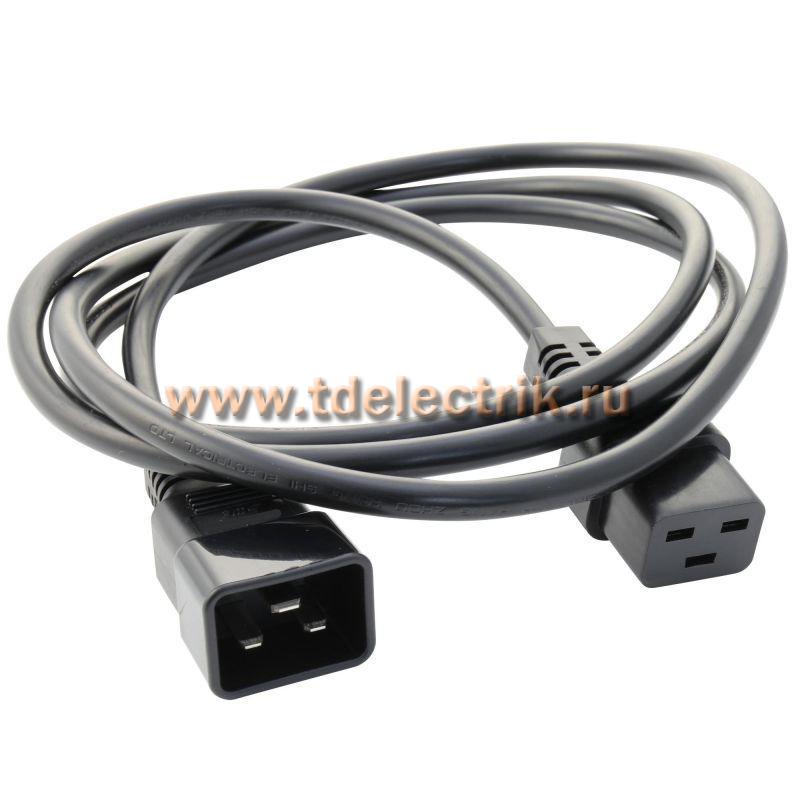 Фотография №1, Кабель питания ДКС, IEC 60320 С19 - IEC 60320 C20, 3 м, сечение 3 x 2,5мм