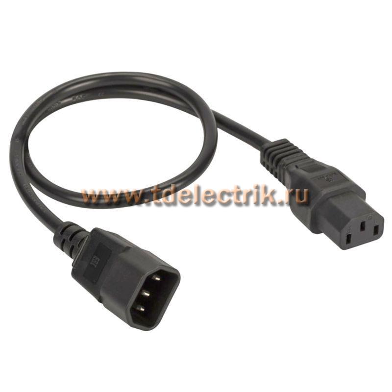 Фотография №1, Кабель питания ДКС, IEC320 C13 - IEC320 C14, 3 м, сечение 3 х 1,5 мм