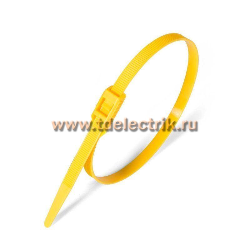 Фотография №1,  Стяжка нейлоновая КСГ 8х400 (желт) (100шт) (Fortisflex)