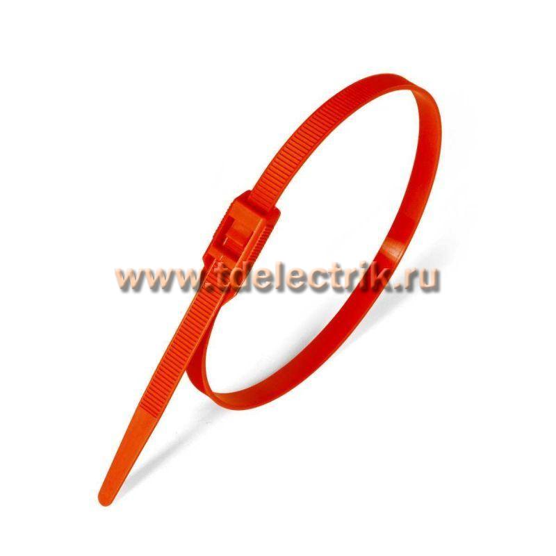 Фотография №1,  Стяжка нейлоновая КСГ 8х400 (красн) (100шт) (Fortisflex)