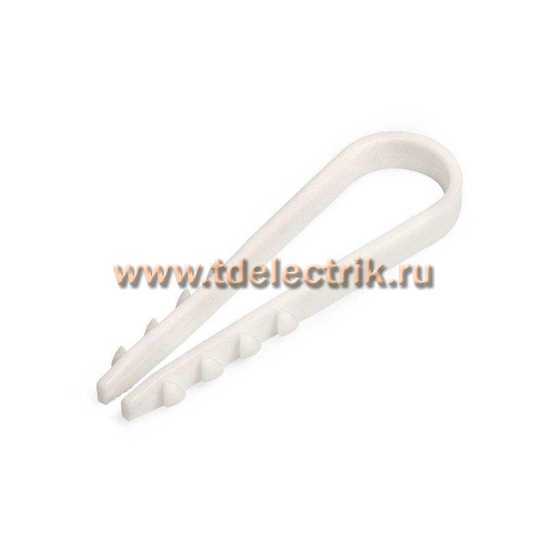 Фотография №1,  Дюбель-хомут ДХ 5–10 (бел) (100шт) (Fortisflex)