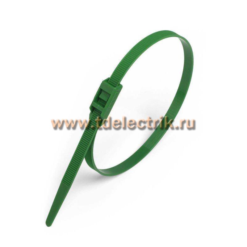 Фотография №1,  Стяжка нейлоновая КСГ 8х400 (зел) (100шт) (Fortisflex)