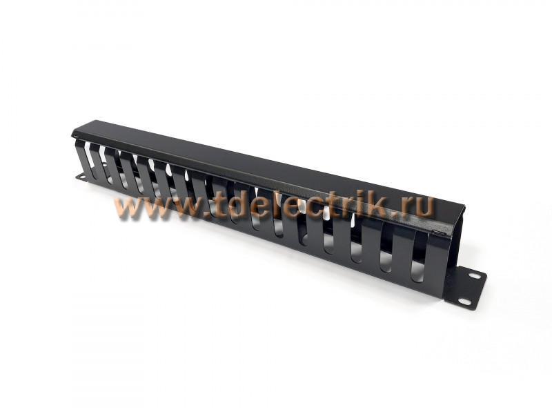Фотография №1, Hyperline CM-1U-ML16-COV Кабельный организатор металлический с крышкой, 19