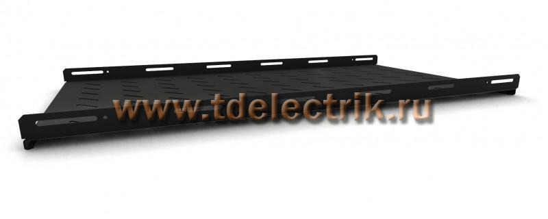 Фотография №1, Hyperline TSH3L-1050-RAL9004 (TSH3L-1050-RAL9005) Полка стационарная, глубина 1050 мм, с боковым креплением, нагрузка до 20 кг, для шкафов серии TTB, TTR, 485х1050мм (ШхГ), цвет черный (RAL 9004/RAL 9005)