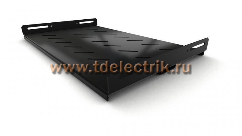 Фотография №1, Hyperline TSH3M-300-RAL9004 (TSH3M-300-RAL9005) Полка стационарная усиленная, глубина 300 мм, с боковым креплением, нагрузка до 50 кг, для шкафов серии TTB, TTR, TWB/TWB-FC, 485х300мм (ШхГ), цвет черный (RAL 9004/RAL 9005)