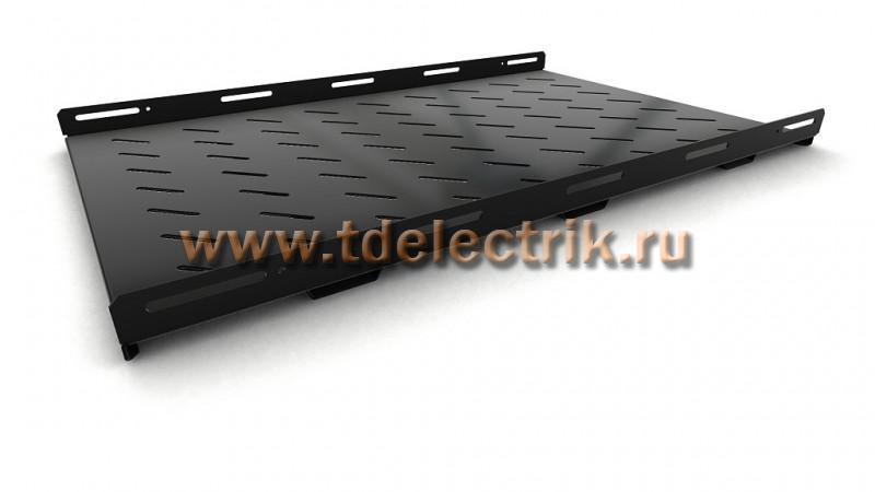 Фотография №1, Hyperline TSH3H-850-RAL9004 (TSH3H-850-RAL9005) Полка стационарная усиленная, глубина 850 мм, с боковым креплением, нагрузка до 100 кг, для шкафов серии TTB, TTR, 485х850мм (ШхГ), цвет черный (RAL 9004/RAL 9005)
