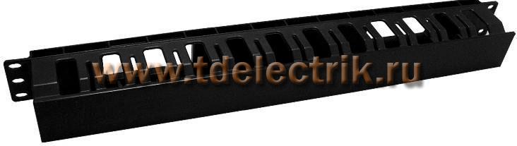Фотография №1, Hyperline CM-1U-D53-PL-COV Кабельный организатор пластиковый с крышкой, глубина 53 мм, 19