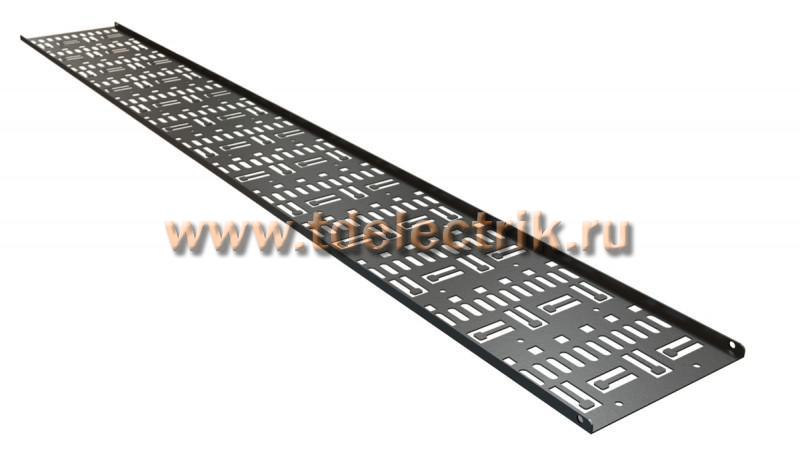 Фотография №1, Hyperline CDV-150x9-42U-RAL9005 Перфорированный вертикальный кабельный организатор-лоток 150х9 мм, высотой 1868 мм, для шкафа высотой 42U, черный