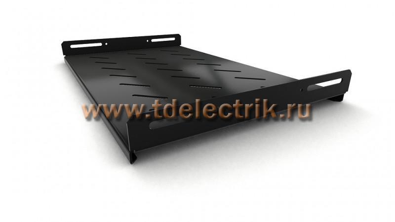 Фотография №1, Hyperline TSH3L-300-RAL9004 (TSH3L-300-RAL9005) Полка стационарная, глубина 300 мм, с боковым креплением, нагрузка до 20 кг, для шкафов серии TTB, TTR, TWB/TWB-FC, 485х300мм (ШхГ), цвет черный (RAL 9004/RAL 9005)