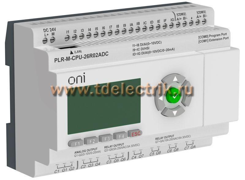 Фотография №1, Микро ПЛК PLR-M. CPU DI16/DO08(R)/AO02 24В DC ONI