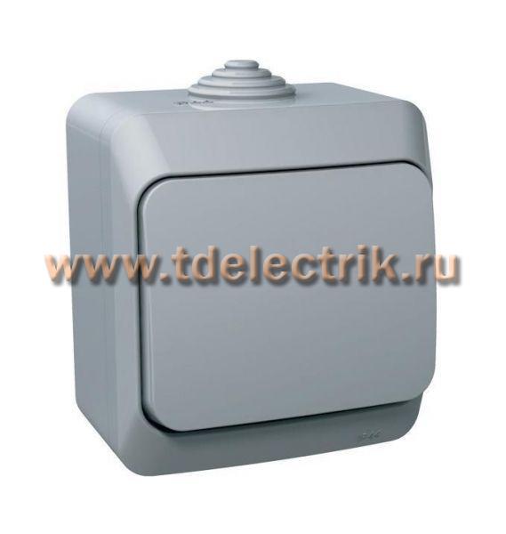 Фотография №1, ЭТЮД IP44 О/У 1-клавишный ВЫКЛЮЧАТЕЛЬ 10 АХ, СЕРЫЙ, Россия