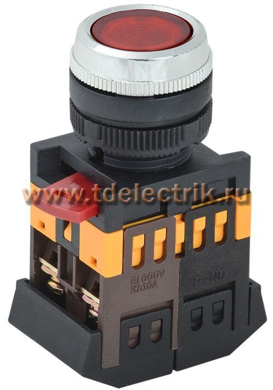 Фотография №1, Кнопка ABLFS-22 красный d22мм неон/240В 1з+1р ИЭК
