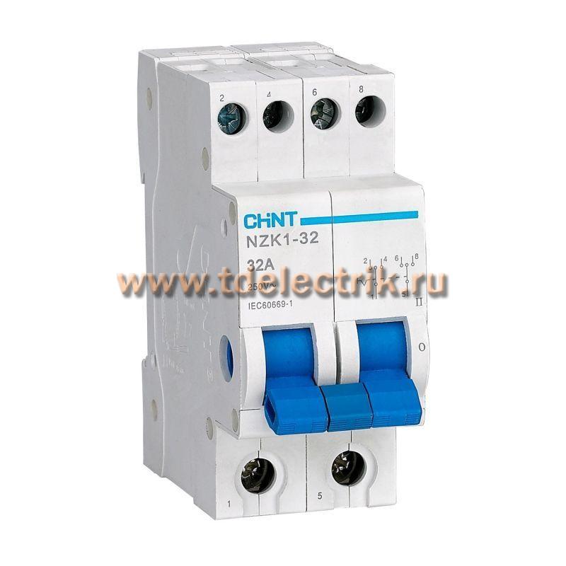 Фотография №1, Модульный переключатель NZK2-32 2P 32А 2 положения (R)