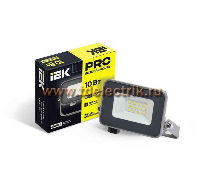 Фотография №1, Прожектор СДО 07-10 светодиодный серый IP65 IEK