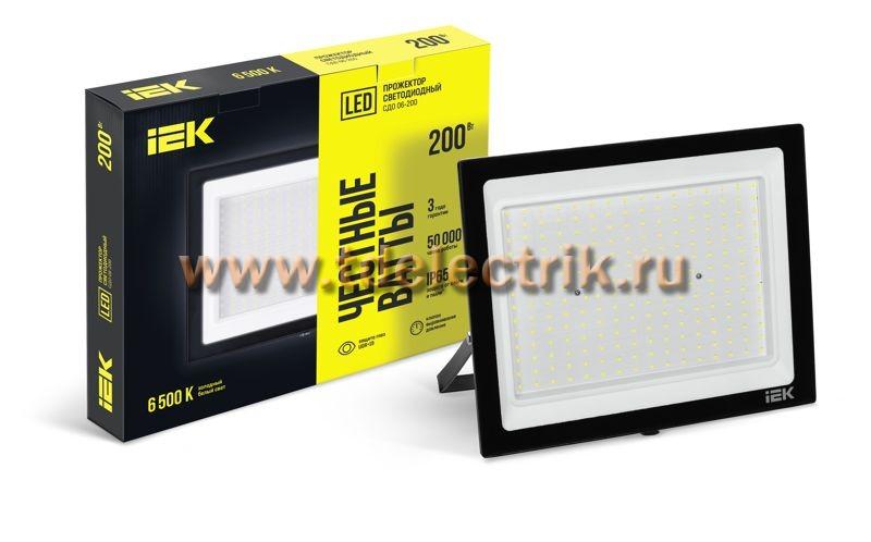 Фотография №1, Прожектор СДО 06-200 светодиодный черный IP65 6500K IEK
