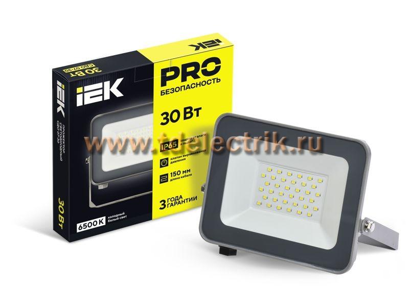 Фотография №1, Прожектор СДО 07-30 светодиодный серый IP65 IEK