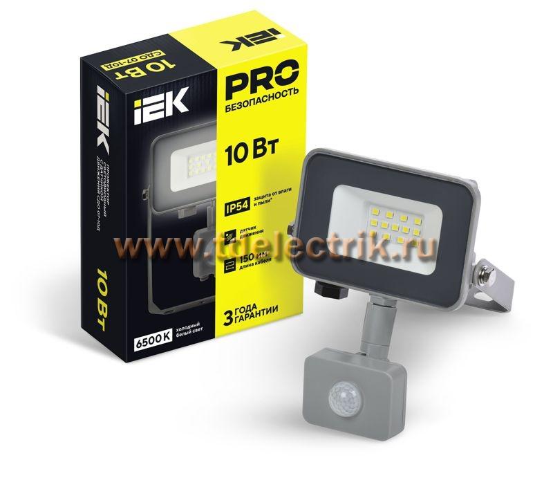Фотография №1, Прожектор СДО 07-10Д светодиодный серый с ДД IP54 IEK