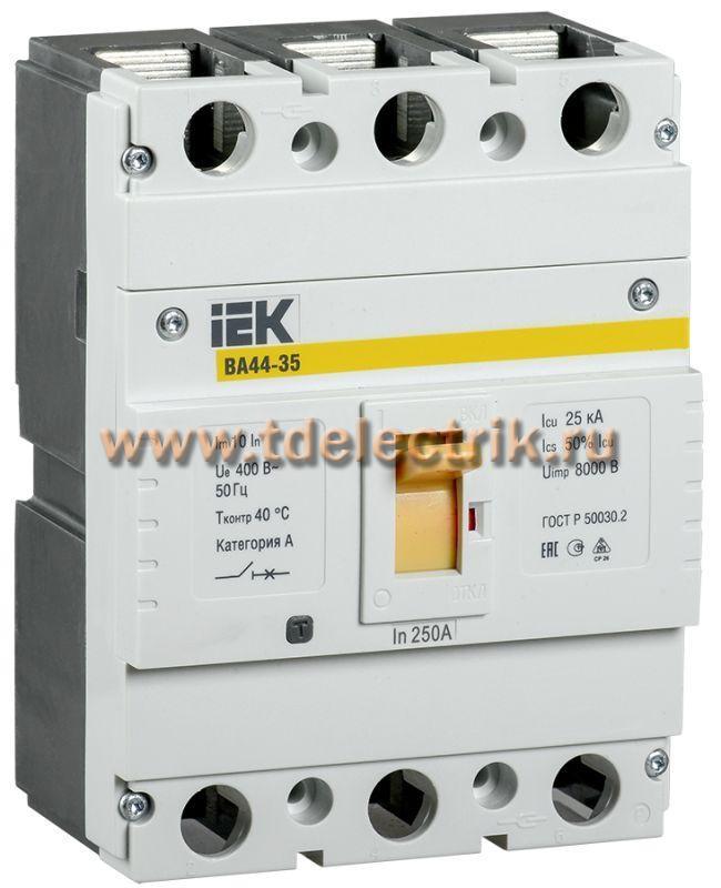 Фотография №1, Выключатель автоматический ВА44 35 3Р  250А  25кА  ИЭК