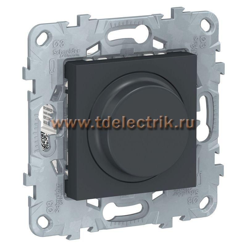 Фотография №1, UNICA NEW LED СВЕТОРЕГУЛЯТОР Wiser повор-наж, универсальный 7-200Вт, антрацит