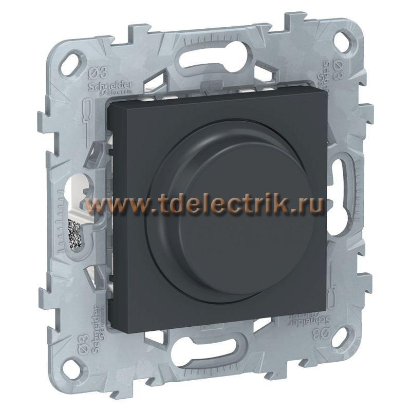 Фотография №1, UNICA NEW LED СВЕТОРЕГУЛЯТОР повор-наж, универсальный 5-200Вт, антрацит