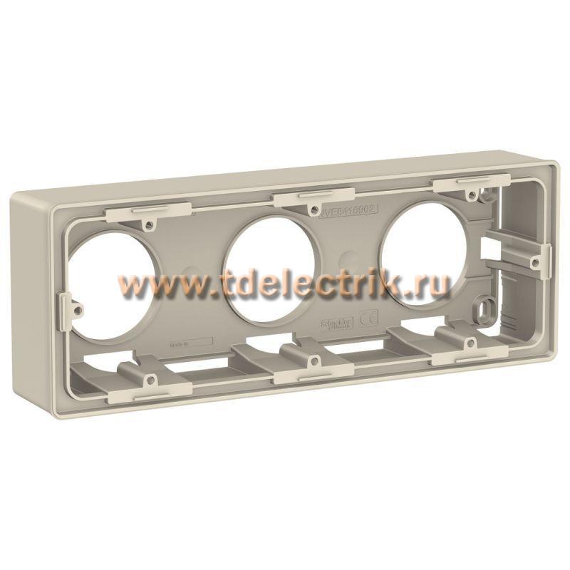 Фотография №1, UNICA NEW КОРОБКА для открытой установки, 3-постовая, бежевый