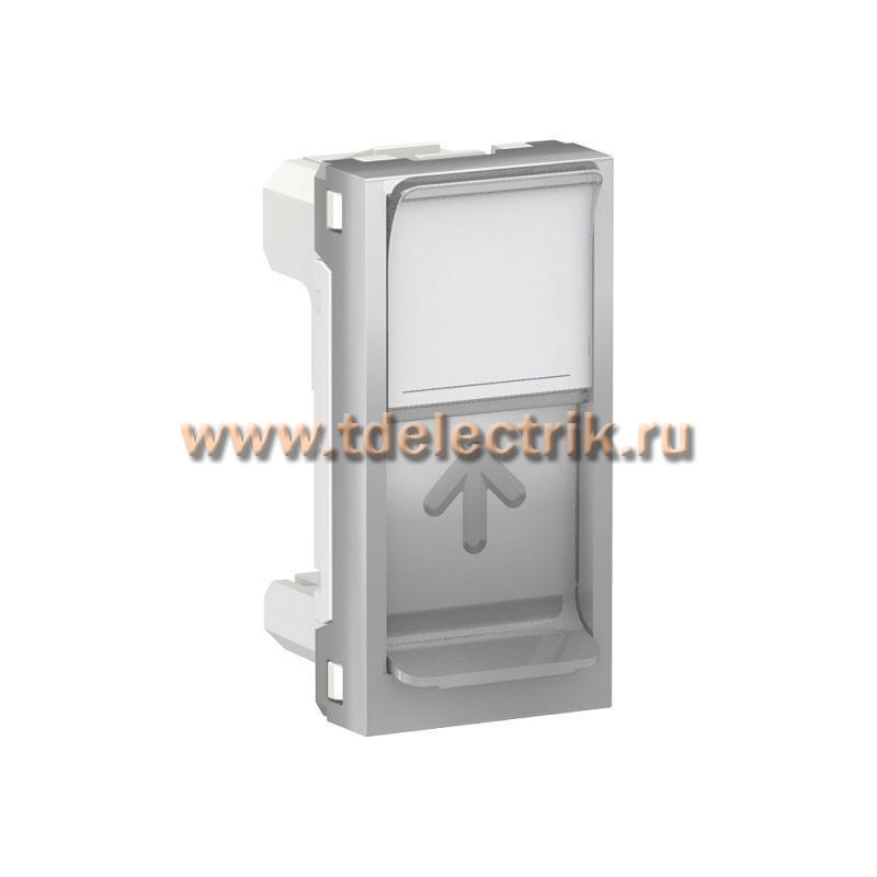 Фотография №1, UNICA MODULAR лиц.панель RJ45, одиночная, без коннектора, 1 модуль, алюминий