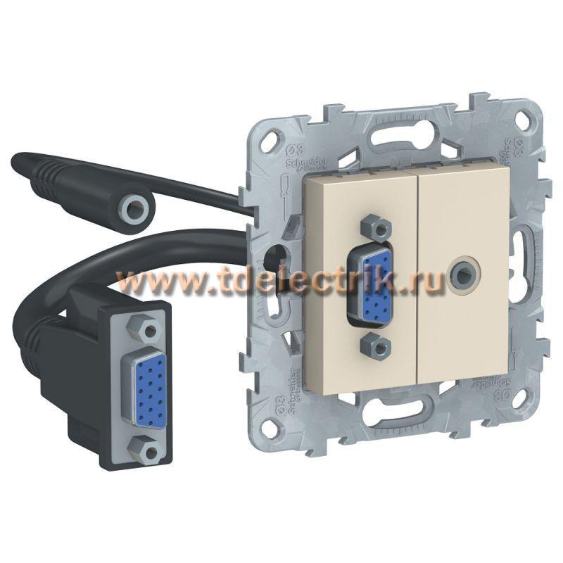 Фотография №1, UNICA NEW розетка HD15+Minijack, бежевый