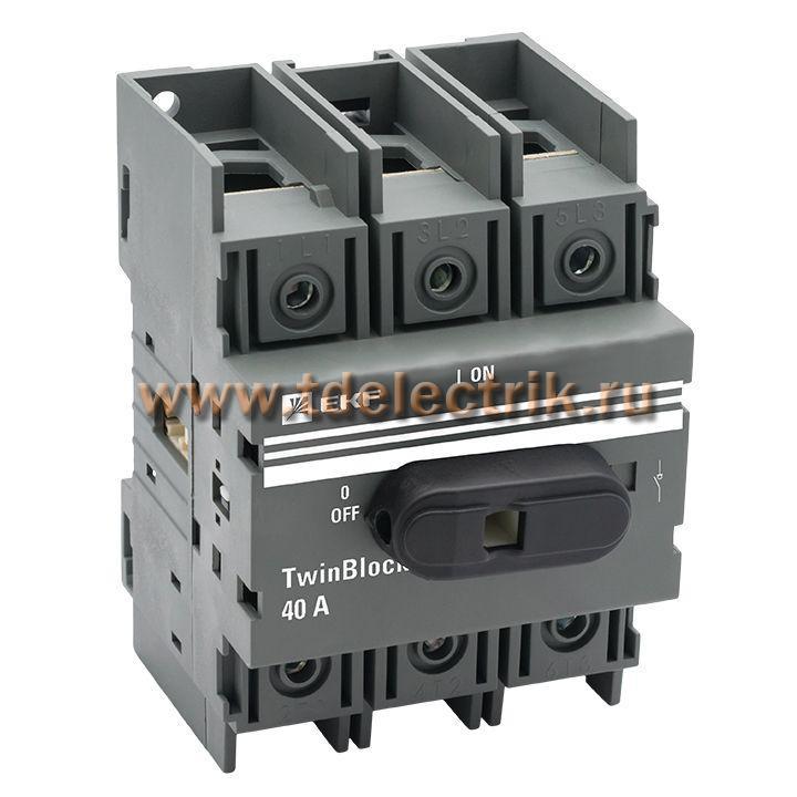 Фотография №1, Рубильник   40A 3P c рукояткой управления для прямой установки TwinBlock EKF