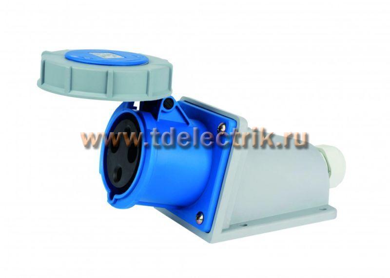 Фотография №1, Розетка стационарная 2Р+РЕ 63А 220В IP67 РС-103