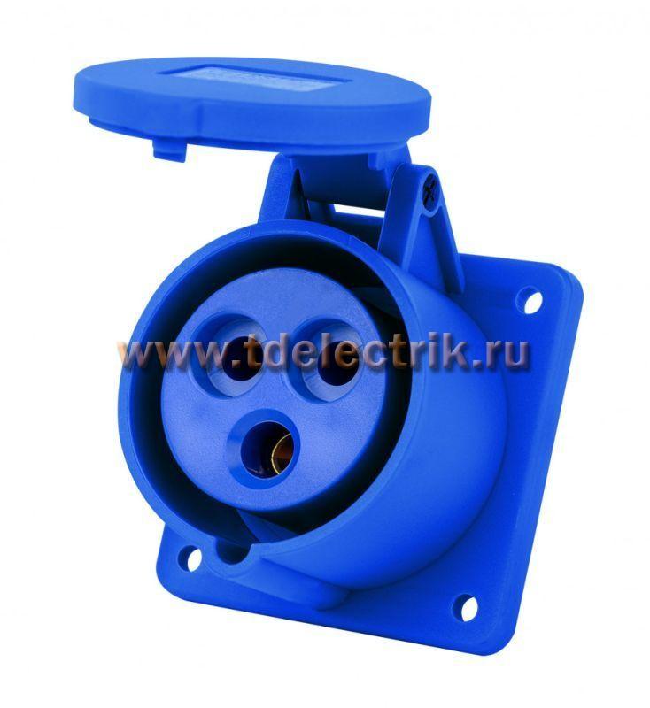 Фотография №1, Розетка для скрытой проводки 2Р+РЕ 16А 220В IP44 РЩ-103