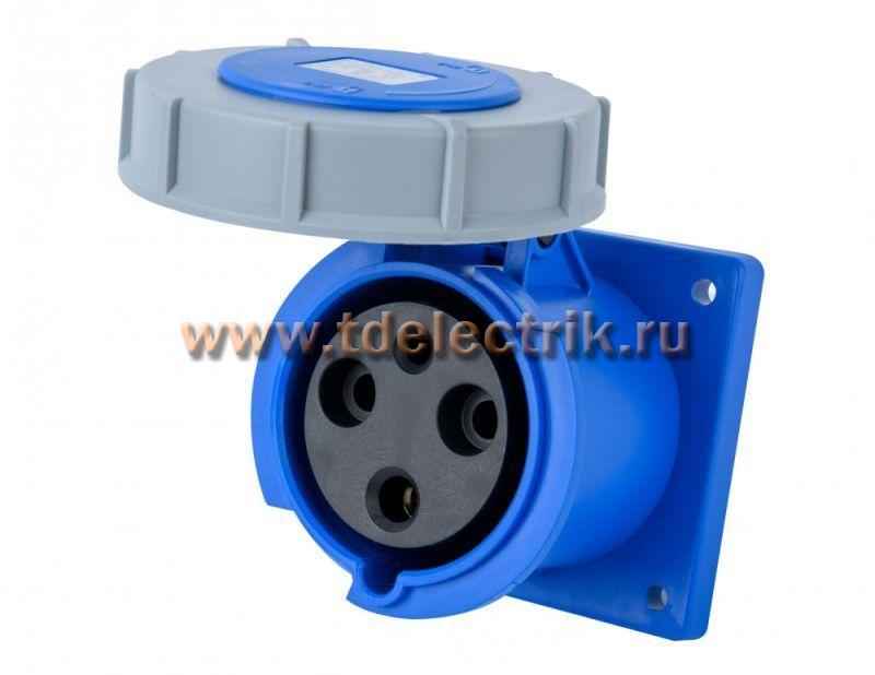 Фотография №1, Розетка для скрытой проводки 2Р+РЕ 63А 220В IP67 РЩ-103