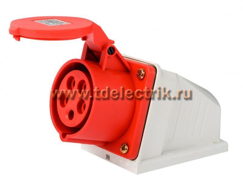 Фотография №1, Розетка стационарная 3Р+РЕ+N 32А 380В IP44 РС-103