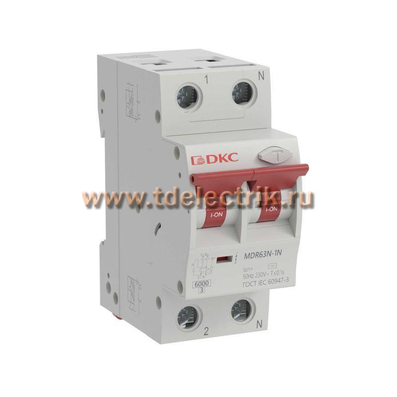 Фотография №1, Выключатель автоматический дифференциального тока (АВДТ) 1P+N, 100mA, 40A, хар-ка C, 6kA, тип А