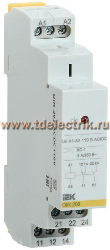 Фотография №1, Реле промежуточное OIR 2 конт. 8А 110В AC/DC IEK