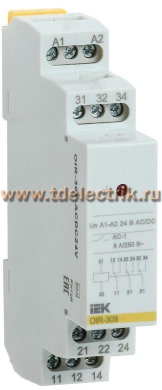 Фотография №1, Реле промежуточное OIR 3 конт. 8А 24В AC/DC IEK