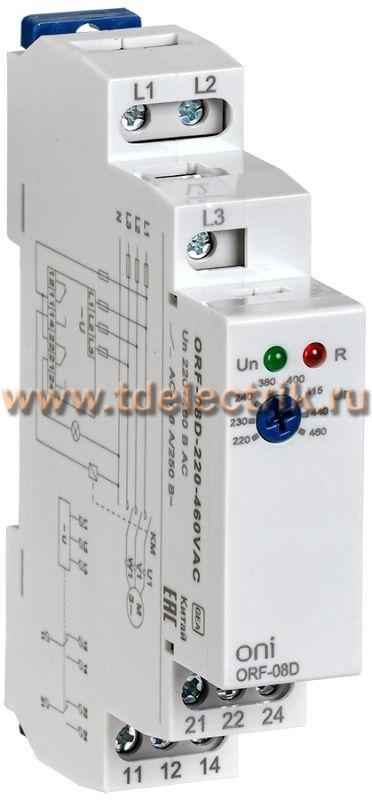 Фотография №1, Реле фаз ORF-08D 3ф. 2 конт. 220-460В AC ONI