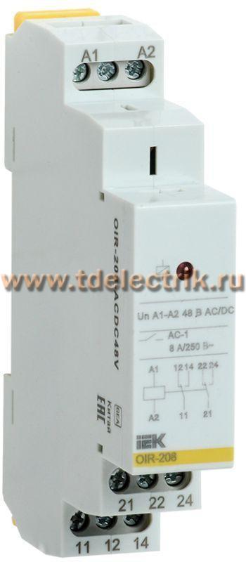 Фотография №1, Реле промежуточное OIR 2 конт. 8А 48В AC/DC IEK