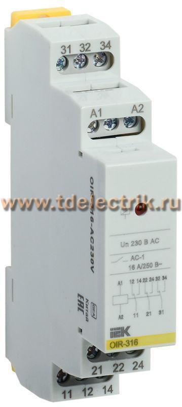 Фотография №1, Реле промежуточное OIR 3 конт. 16А 230В AC IEK