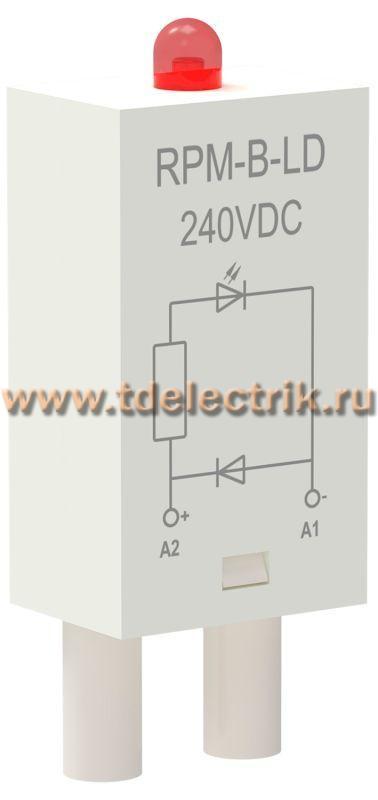 Фотография №1, Модуль защиты для реле диод+светодиод 240В DC ONI