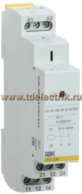 Фотография №1, Реле промежуточное OIR 2 конт. 8А 24В AC/DC IEK