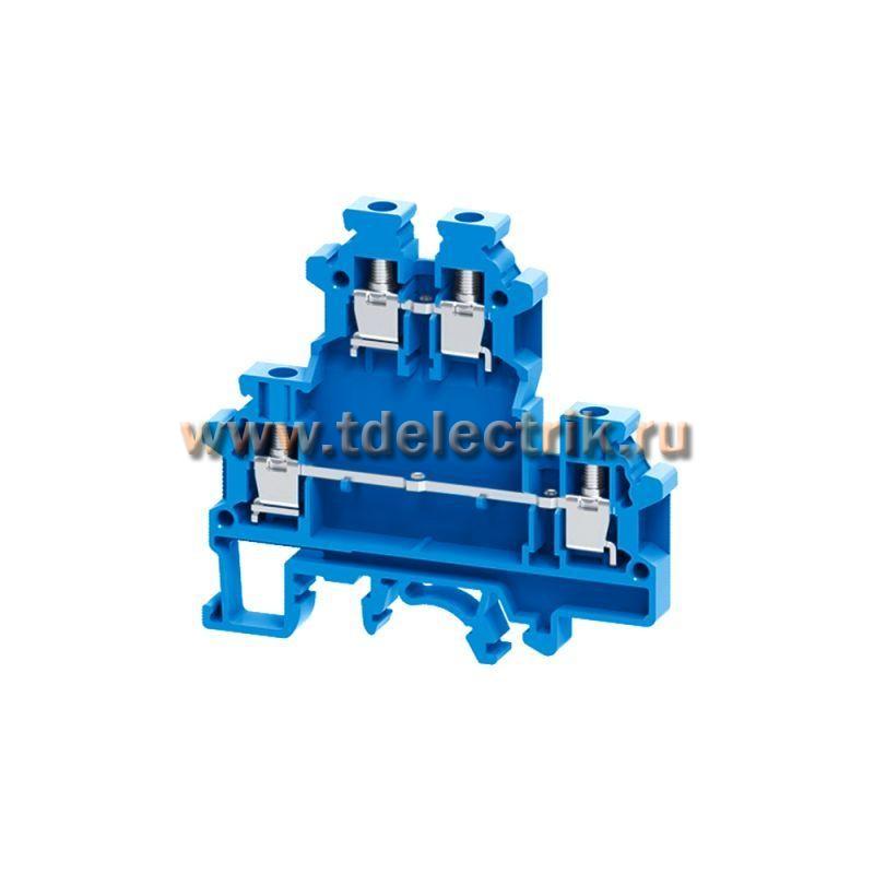Фотография №1, Клемма двухъярусная винтовая OptiClip ODL-2,5-2L-I-BU-синий