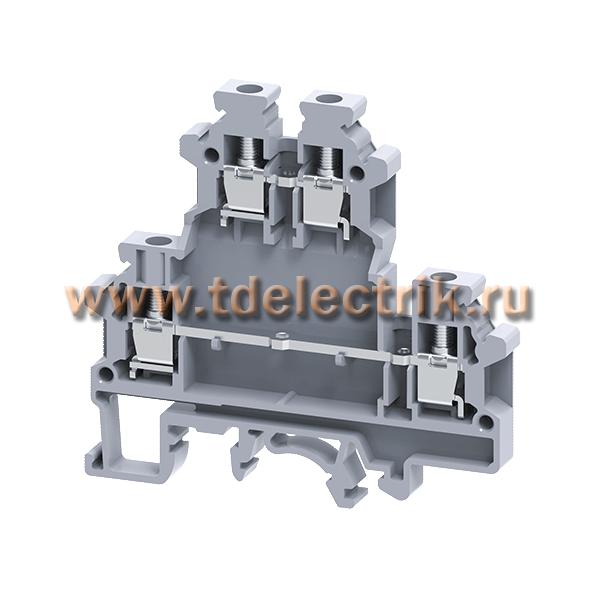 Фотография №1, Клемма двухъярусная винтовая OptiClip ODL-2,5-2L-I-серый