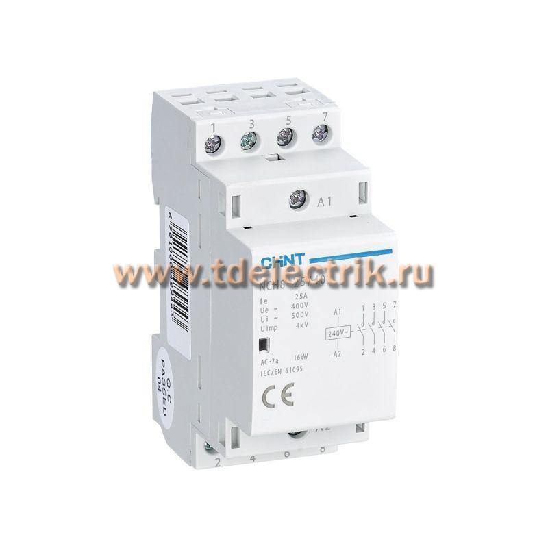 Фотография №1, Контактор модульный NCH8-25/40 25А 4НО AC220/230В, 50Гц (R)