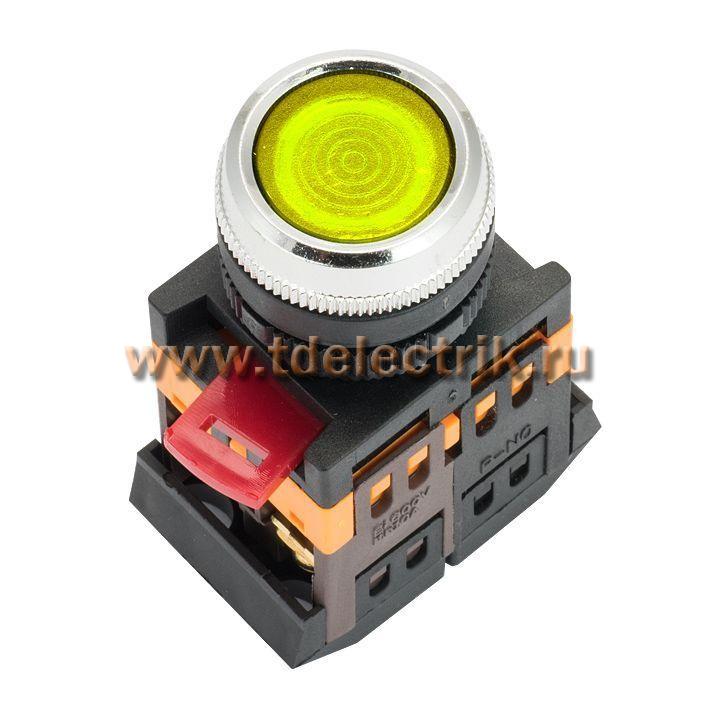 Фотография №1, Кнопка ABLFS-22 с подсветкой желтая NO+NC 230В EKF PROxima