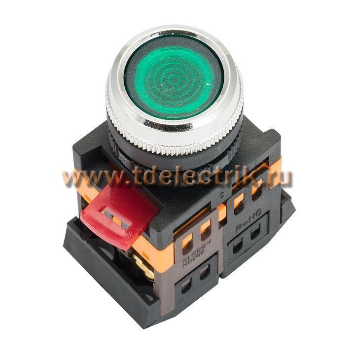 Фотография №1, Кнопка ABLFS-22 с подсветкой зеленый NO+NC 230В EKF PROxima